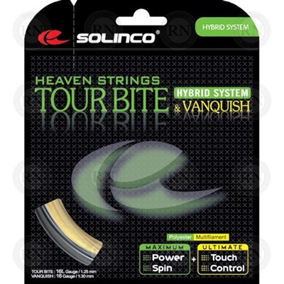 Solinco Hybrid: Tour Bite 16L(1.25) & Vanquish 16(1.30)  12M Kordaj 